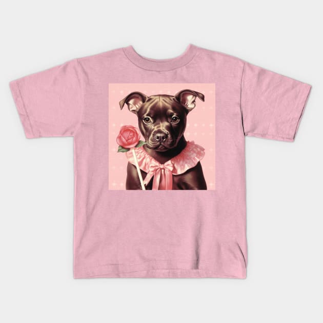 Staffy Candy Kids T-Shirt by Enchanted Reverie